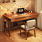电脑桌台式书桌学生家用卧室简约实木腿学习桌写字桌简易办公桌子