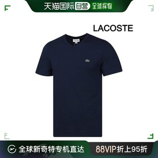 韩国直邮lacoste运动t恤lacoste短袖，t恤v领海军蓝th2036-