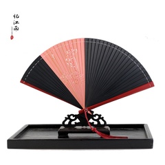 中国风K全竹扇子雕刻镂空日式古风女士折扇手工卡通小巧工艺