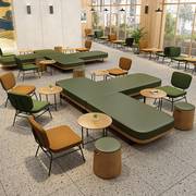 咖啡厅沙发西餐厅清吧茶餐厅，靠墙卡座甜品奶，茶店休闲桌椅组合实木