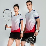 情侣夏季速干羽毛球服男套装乒乓球网球运动服装女两件套可印LOGO