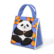 国宝大熊猫花花抱苹果hb卡通可爱便当包保温饭盒袋上班族带饭包包