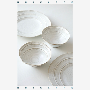 诺裔家日式器枯山水侘寂质朴风格陶瓷日用食器，和风不规则形小碗