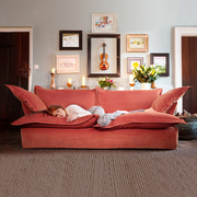 乳胶小户型沙发客厅双人，简约现代米白色，公寓布艺沙发北欧超软懒人