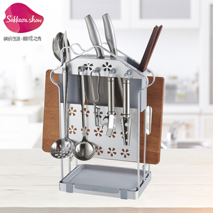 太空铝架厨房用品多功能具收纳架砧板菜板架筷子笼沥水置物架