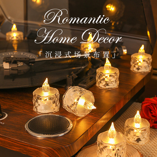 led电子蜡烛灯求婚室内表白浪漫布置生日创意，装饰心形烛光氛围灯