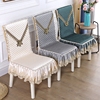 连体餐椅垫坐垫椅套家用简约现代北欧纯色刺绣，m防滑餐桌椅子套罩
