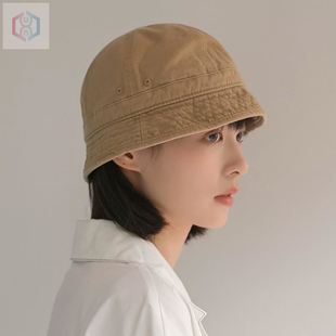 帽子2023年韩国原宿水洗纯棉渔夫女日系小众短檐水桶帽风盆帽