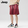 jeep吉普短裤男士，夏季冰丝薄款宽松直筒水洗做旧透气休闲五分裤子