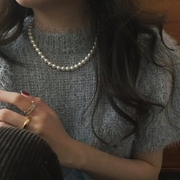 施家珍珠项链女2024小众轻奢纯银锁骨项圈高级感颈链饰品