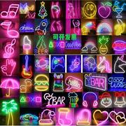 led霓虹灯酒吧商店装饰灯创意电竞发光灯氛围灯汉堡浪漫布置彩灯