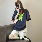 学生韩版宽松显瘦运动套装，女夏纯棉短袖短裤，跑步休闲两件套ins潮