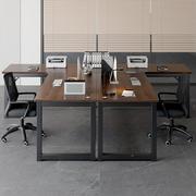 转角办公桌员工位极简办公室桌椅，组合简约现代双人，位对坐职员桌子
