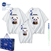 NASA联名~奶茶熊猫衣服儿童亲子夏装2024中大童男女童短袖t恤