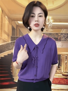 针织衫上衣中年妈妈春款短袖减龄2024韩版宽松休闲女士减龄