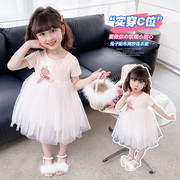 女童夏季纱裙2024年时髦洋气，小童装夏装，公主裙子女宝宝连衣裙