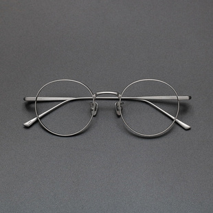 美在於簡！设计师款复古圆形纯钛眼镜框架男女款潮近视可配有度数
