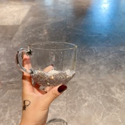 客厅高颜值ins水钻胖肚玻璃杯创意水杯网红咖啡杯威士忌洋酒杯子