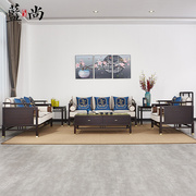 新中式沙发现代简约轻奢客厅，禅意中式家具，全实木布艺沙发组合定制