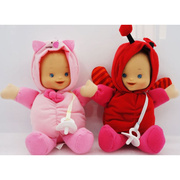 欧美品牌袖珍迷你仿真娃娃带响铃响纸奶嘴婴幼儿安抚玩具2款可选