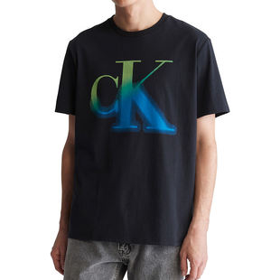 Calvin Klein凯文克莱男装 夏CK圆领短袖休闲印花字母T恤