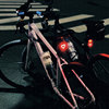 山地自行车夜间骑行尾灯警示灯爱心，充电款复古单车装饰配件装备