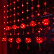 新年大红灯笼装饰灯家用过年布置春节led彩灯闪灯串灯户外窗帘灯