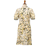 可路莎232673棉布，印花旗袍连衣裙夏季优雅中式修身