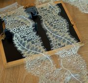 3米长白色金丝网(金丝网)纱，睫毛蕾丝花边辅料手工，装饰绣花布料蕾丝面料