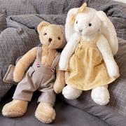 ins风睡衣小熊小兔子毛绒玩具，情侣抱抱熊公仔生日礼物儿童房装饰