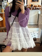 PPSHD韩国东大门甜美减龄蕾丝网纱叠穿透视背心娃娃裙夏季