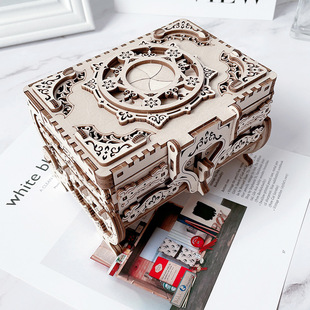 木质3d立体模型diy机械玩具高难度组装复古首饰收纳盒创意