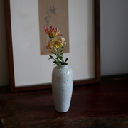 手工拉坯日式陶瓷小花插陶泥铁斑古朴花瓶家居，饰品鲜切花器花艺