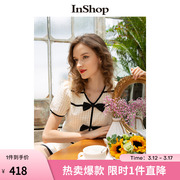 商场同款INSHOP2022年小香风短袖上衣短裙套装女
