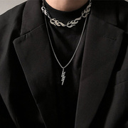 欧美流行朋克项链火焰造型锁骨，链时尚个性金属质感颈链可调项饰品