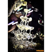 亚克力香槟塔杯酒吧透明婚礼一次性高脚杯婚庆道具香槟塑料红酒杯