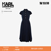 KARL LAGERFELD卡尔拉格斐法式衬衫裙气质简约收腰蕾丝边连衣裙女
