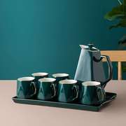 北欧奢华陶瓷水具套装家用美式水杯客厅整套杯具茶具茶杯耐热