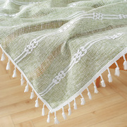 流苏镂空桌布条纹餐桌布茶几，布台布(布，台布)长方形客厅用盖巾