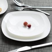 纯白色方盘方形盘子陶瓷，西餐盘菜盘凉菜碟大号，牛排餐具盘浅盘家用