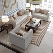 轻奢真皮沙发头层牛皮客厅皮艺沙发小户型组合简约后现代美式家具