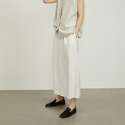 杲果GAOGUO原创设计师女装 日本进口结纱颗粒侘寂风米白中长半裙