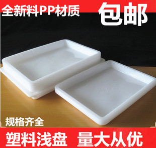白色长方形冰盘冰鲜盘收纳盒小方盒储物塑料方盘食品料理盆