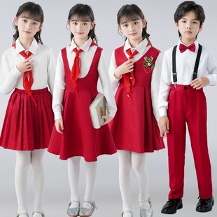 儿童大合唱服演出服中小学生，爱国红歌诗歌朗诵比赛班服表演服装