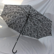 经典黑白斑马纹自动长柄伞简约潮流个性雨伞轻便男女学生伞