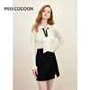 MISSCOCOON羊毛钉珠polo领针织上衣女2024春季设计感长袖毛衫