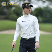 美国PGA 高尔夫服装男士打底衫春夏长袖T恤立领男装上衣运动衣服