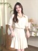 法式高级感条纹衬衫连衣裙2024夏季韩系休闲超显瘦小个子百褶短裙