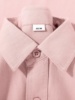 100%棉衬衣2024年春装夏季粉色纯棉长袖衬衫女法式上衣外套