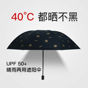 红叶雨伞女晴雨两用学生，折叠遮阳太阳伞，防晒防紫外线加大结实黑胶